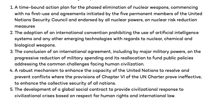 the five priorities of the international "Normandy for Peace" action plan